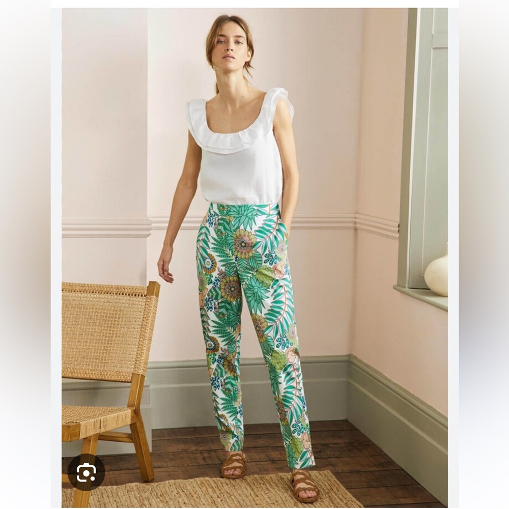 NWT Boden Pull On Danby Trousers in Tropical Paradise Floral Print Size 6 - Picture 3 of 9